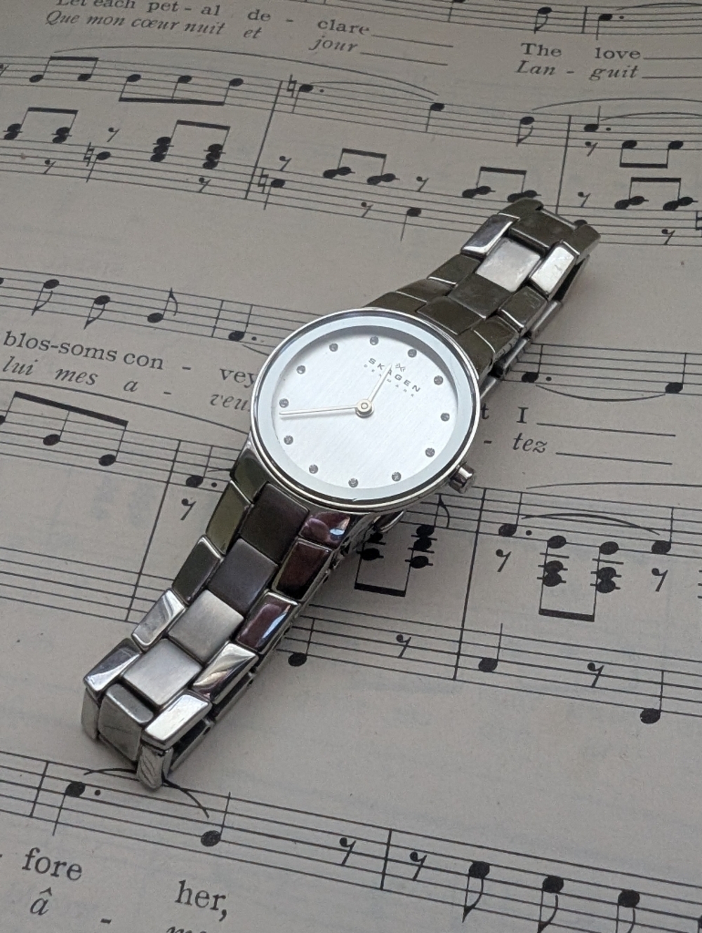 Skagen Silver Stainless Steel Women's Minimal Bracelet Watch